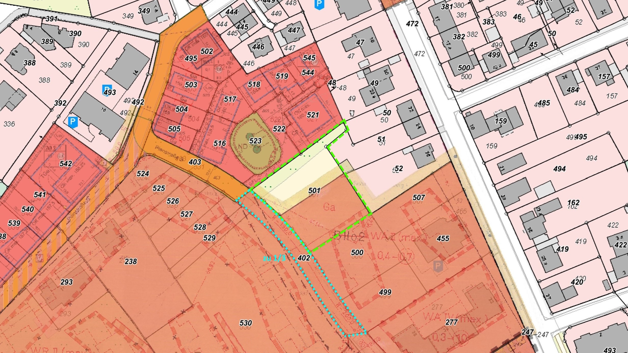 Lageplan Bebauungspläne
